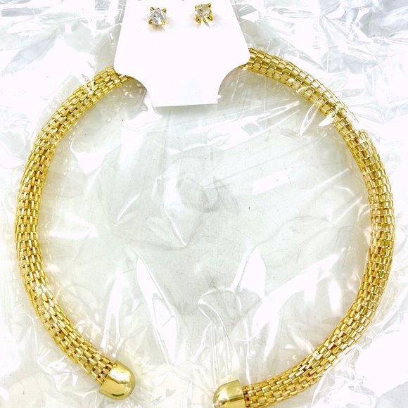 🎅🏻 Gold Plated Snake Chain Choker Set - Picture 1 of 1